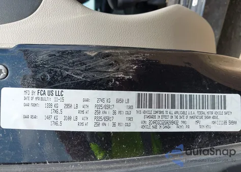 2016 Dodge Grand Caravan Sxt z USA, uszkodzony, nr VIN 2C4RDGCG2GR209432